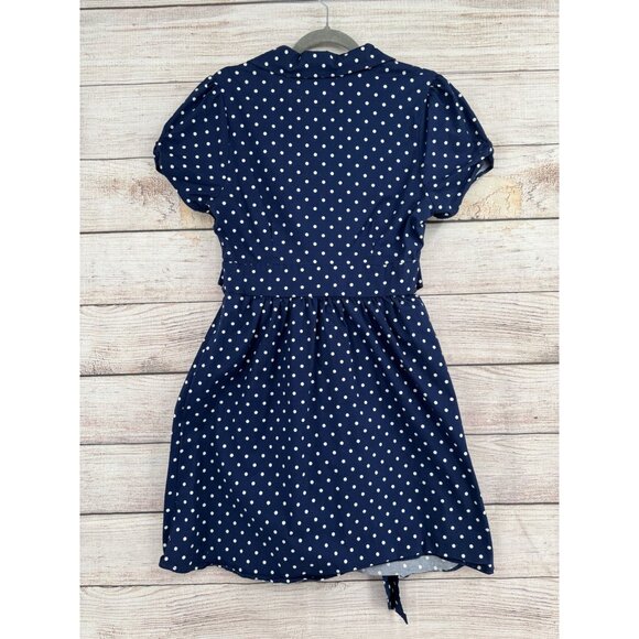 Modcloth Dark Blue Polka Dot Mini Dress - Picture 2 of 9